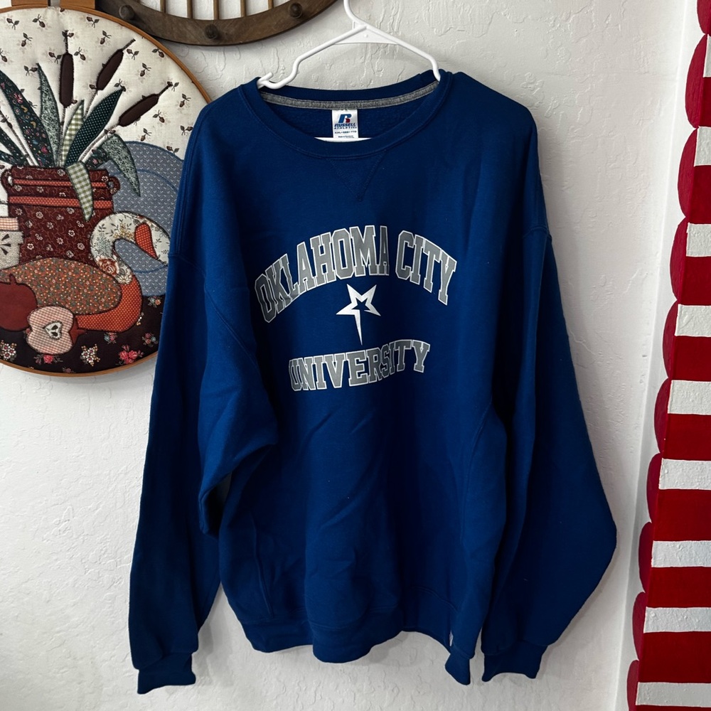 Oklahoma City University Royal Blue Pullover Crewneck Russel Sweatershirt XXL - Picture 1 of 5